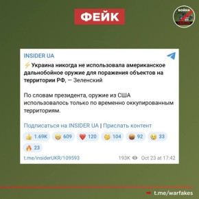 Фейк: Киев никогда не наносил ударов американским дальнобойным оружием по территории РФ, заявил Владимир Зеленский
