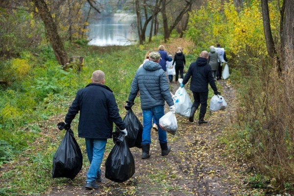 В Курске чиновники убрали мусор с берега Стрелецкого озера