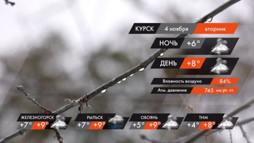 #ПогодаКурск. Завтра, 4 ноября, в Курске будет облачно с прояснениями