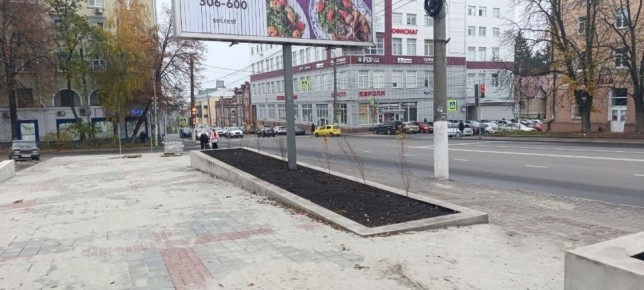 В Курске сквер у ТЦ «Куряночка» готов на 81%