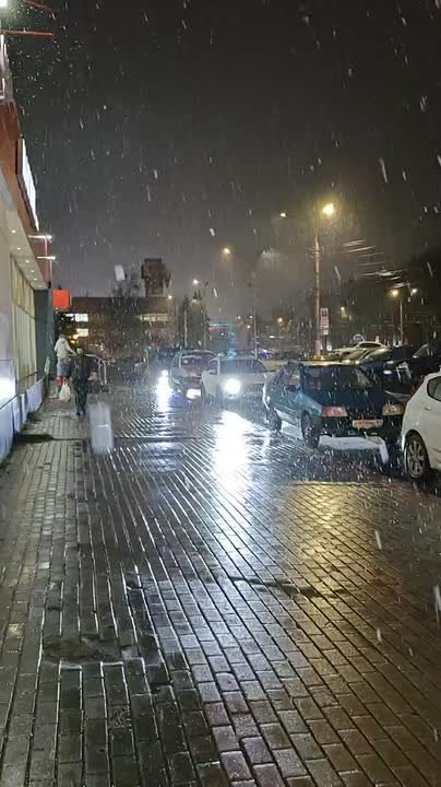 Снегодождь в Курске сегодня вечером