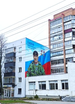 В Курске открыли мурал в честь дважды Героя России Михаила Гудкова