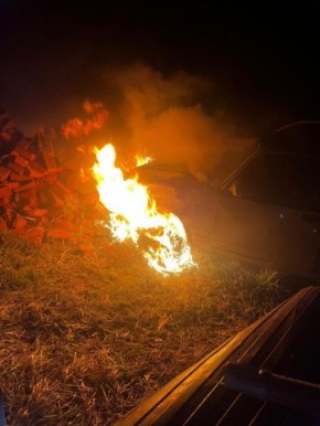 В Курской области сгорел автомобиль