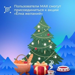 МАХ выступает технологическим партнером Всероссийской акции «Ёлка желаний», предоставляя удобную платформу для взаимодействия между теми, кто мечтает, и теми, кто может воплотить мечты в реальность