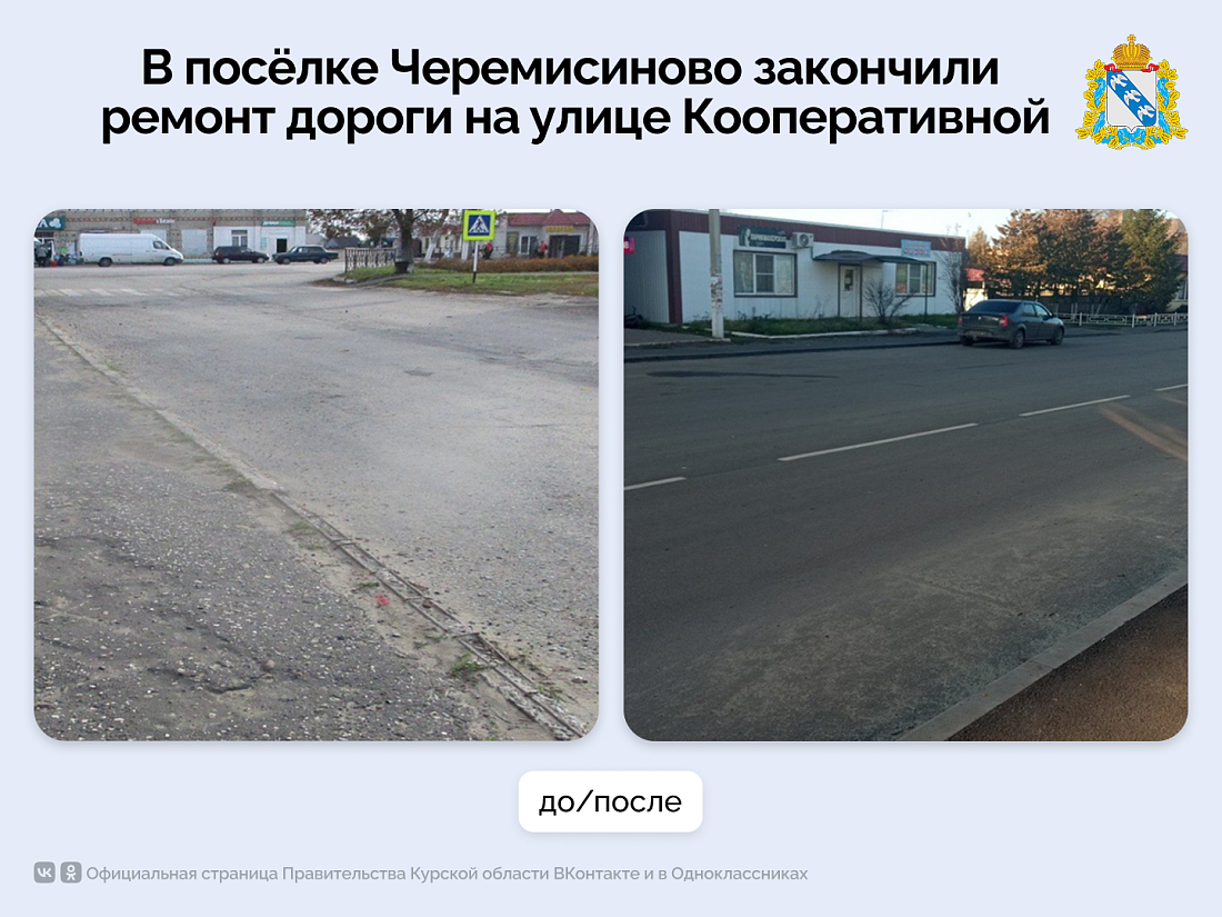В поселке Черемисиново отремонтировали дорогу на улице Кооперативной