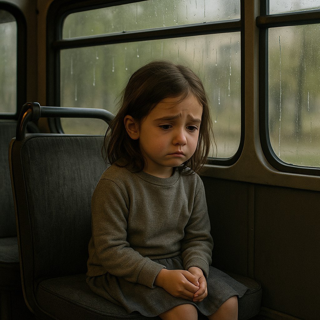Малышка одна в автобусе: счастливый конец поездки