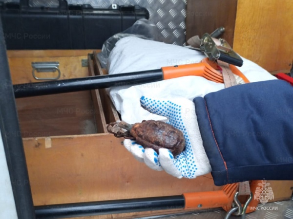 На улице Курска нашли гранату