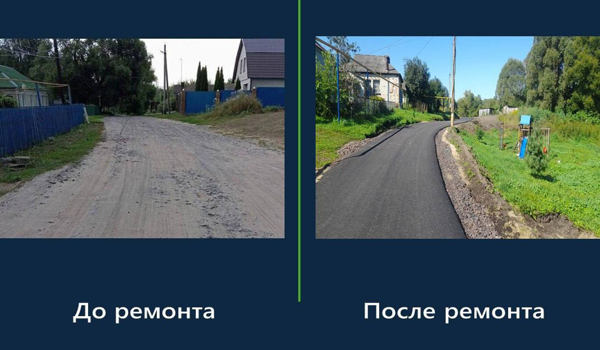 В Верхнем Любаже Курской области отремонтировали дороги