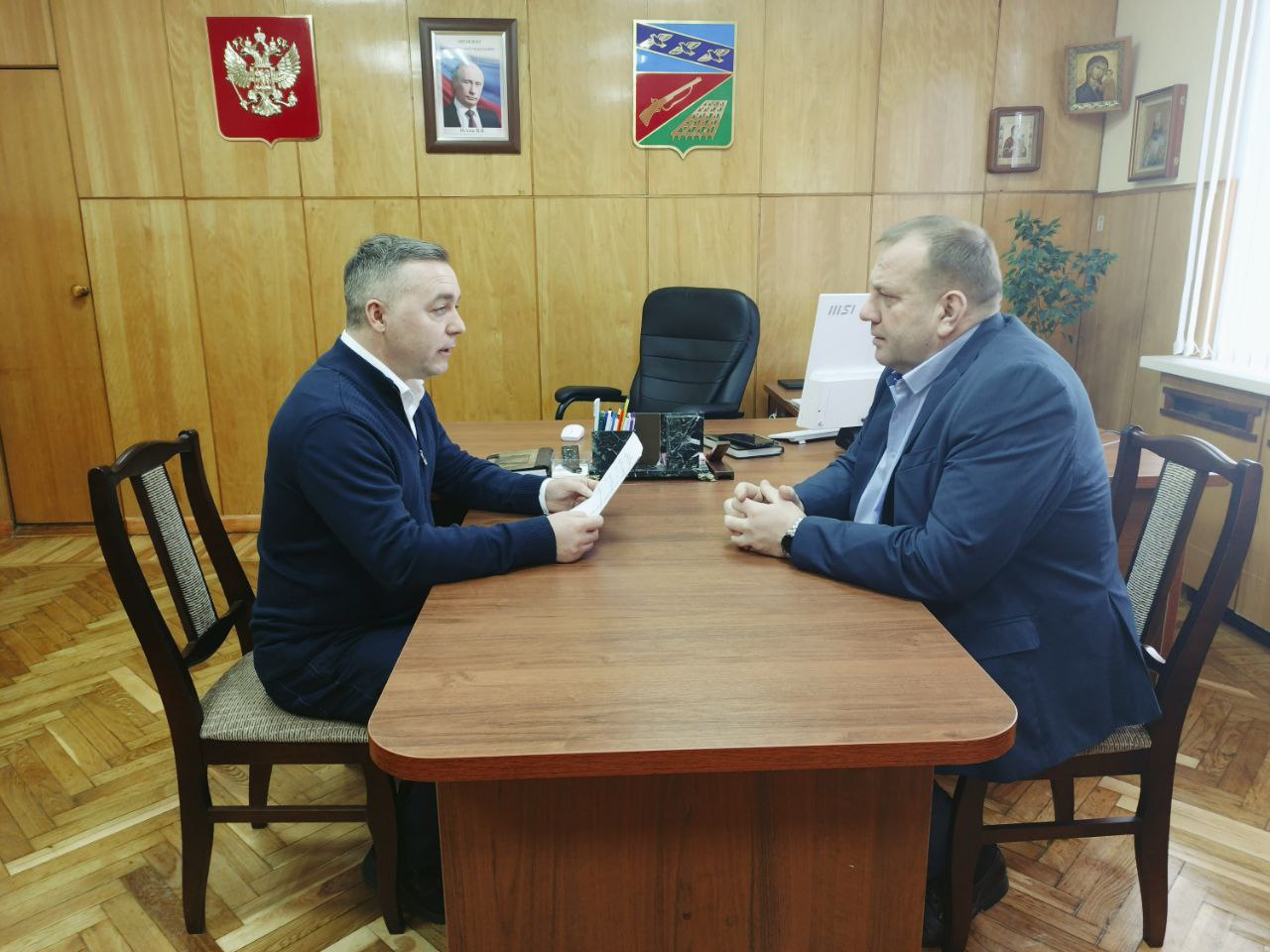 Сергей Цуканов: Сегодня в администрации Фатежского района провел личный прием граждан депутат Курской областной Думы Эдуард Дюмин