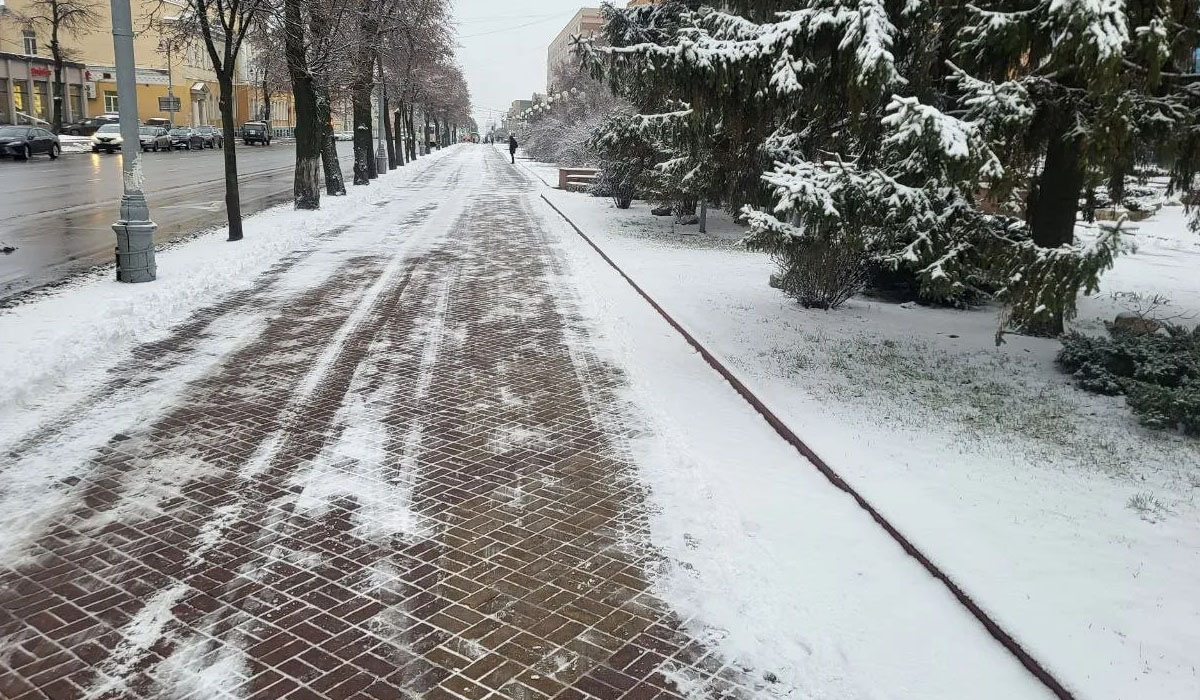 В Курске активно расчищают парки и скверы от снега