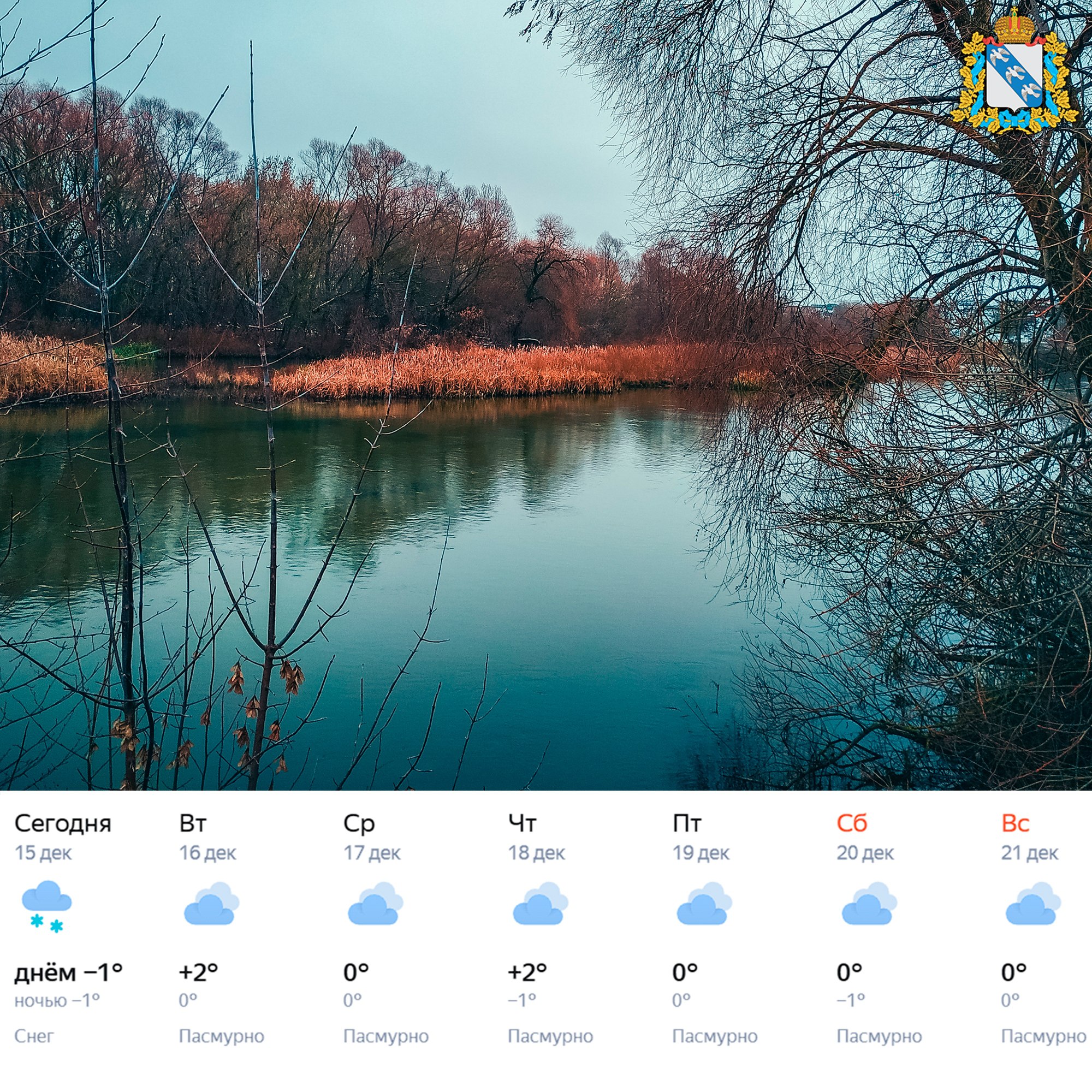 Доброе утро! По прогнозам синоптиков, на этой неделе не будет сильных морозов и снега