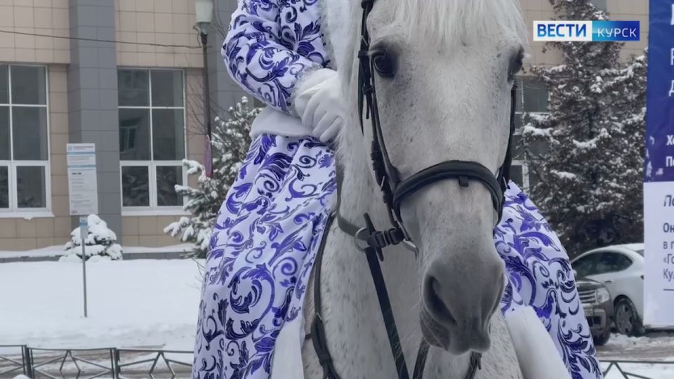 Конный патруль Деда Мороза и Снегурочки