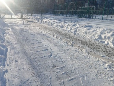 У курских спортивных школ на Тускарной и Косухина убрали снег