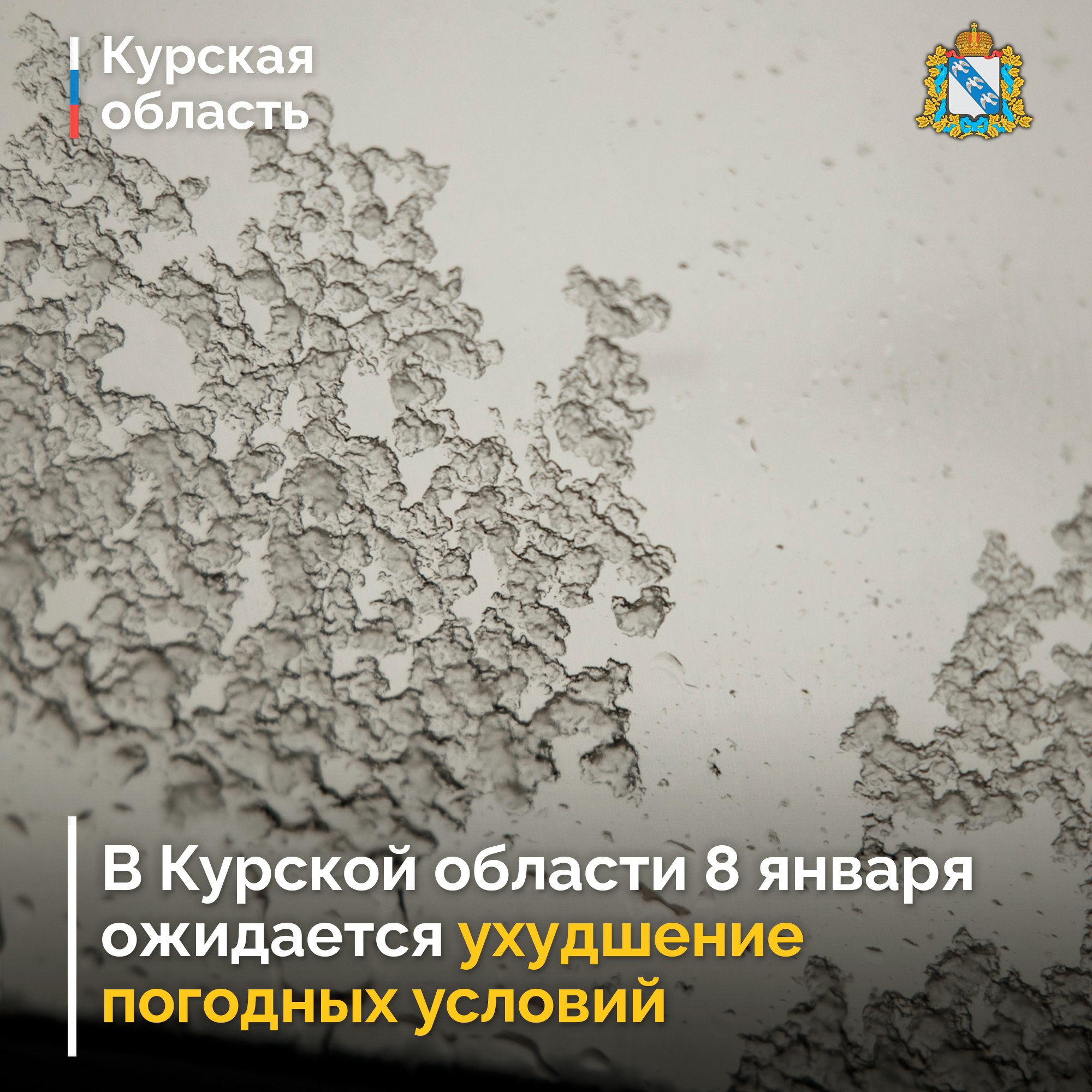 Завтра, 8 января, в Курской области ожидаются сильные осадки в виде дождя и мокрого снега