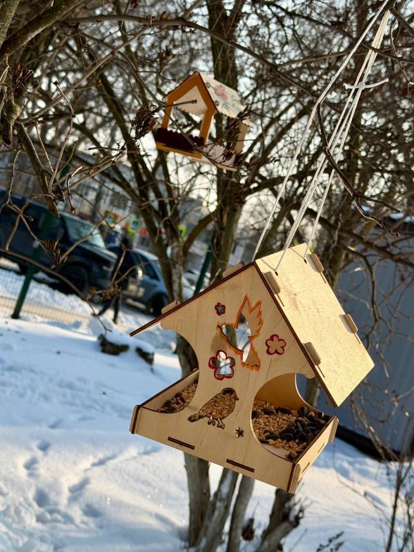 Куряне по заветам писателя Евгения Носова кормят птиц зимой