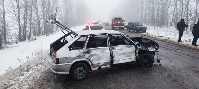 В лобовой аварии в Курской области ранены три человека