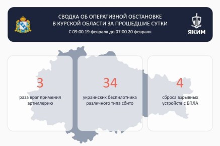 За сутки Курскую области атаковали 34 украинских беспилотника