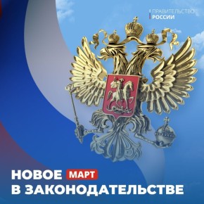 О законах, которые вступают в силу в марте — в карточках Правительства России