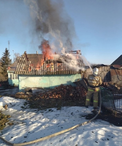 В Курской области потушен пожар на подворье
