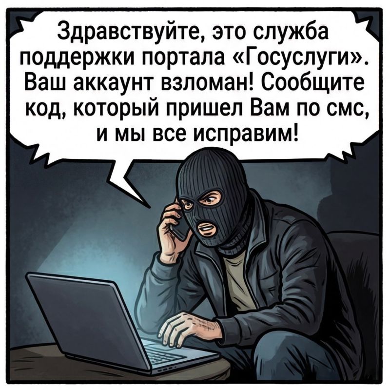 Звонят с неизвестного номера и говорят, что аккаунт в Госуслугах взломан?