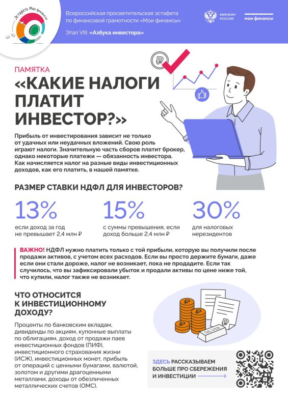 Делимся полезными материалами, которые мы подготовили в рамках VIII этапа Эстафеты "Мои финансы"! Тема данного этапа: "Азбука инвестора"