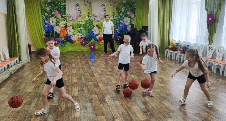 Баскетбольная тренировка проведена в детском саду «Сказка» г. Курчатова