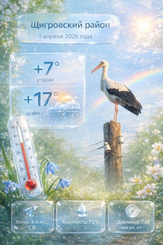 Прогноз погоды на среду, 1 апреля 2026