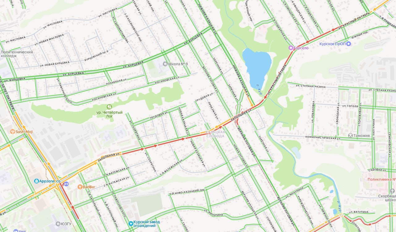 Утро 7 апреля в Курске началось с пробок