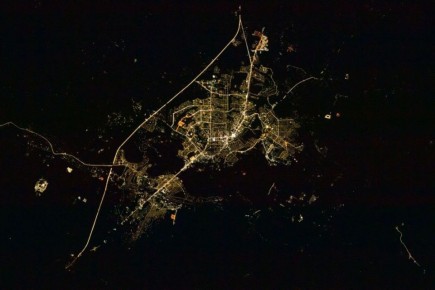 Ночной Курск с Международной космической станции