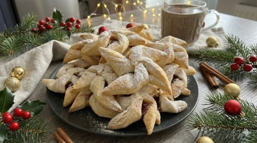 Секреты быстрой выпечки: звездочки с джемом из слоеного теста
