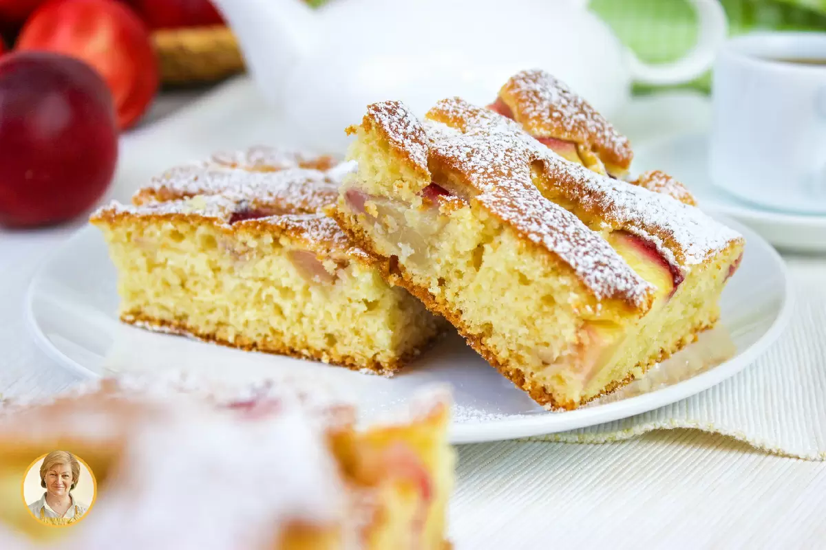 Изысканный пирог с персиками