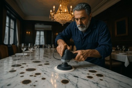 Как защитить мраморные столы в ресторане от пятен