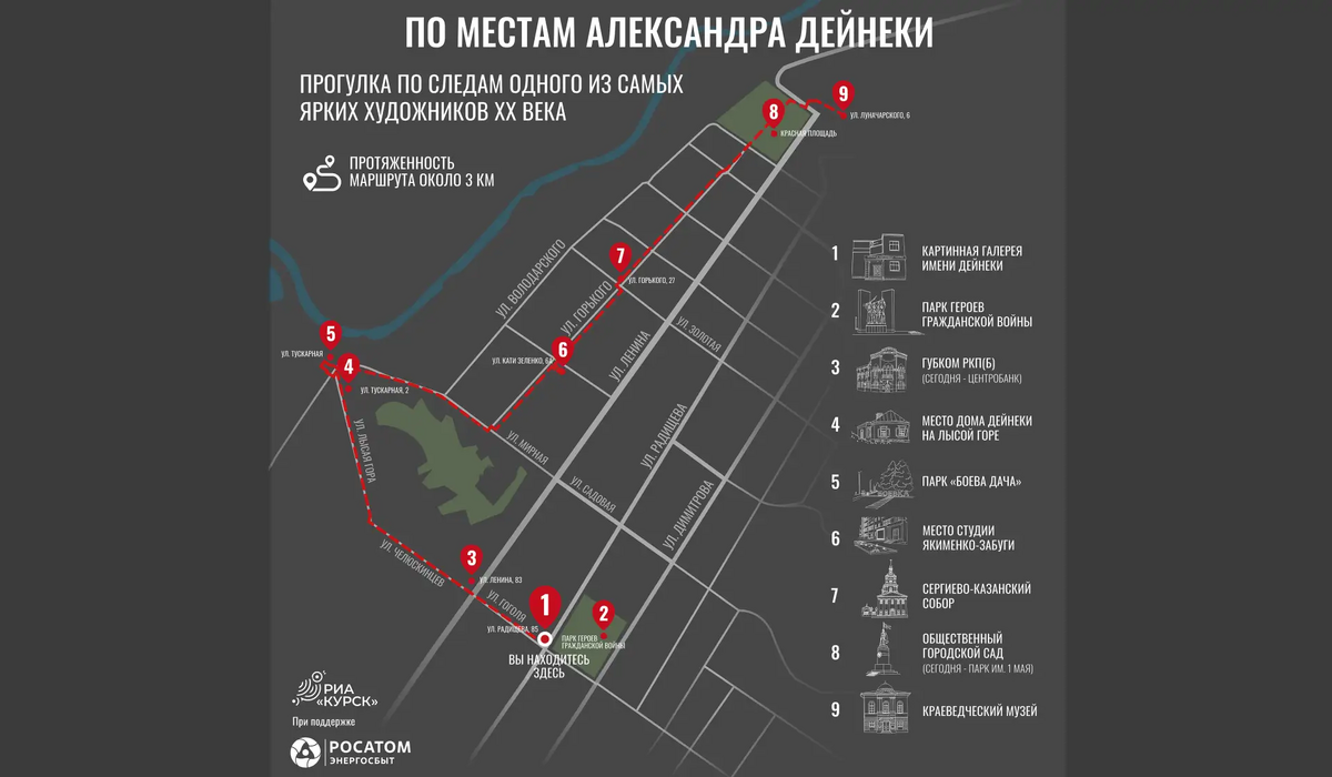 В Курске появился новый аудиомаршрут по памятным местам Александра Дейнеки