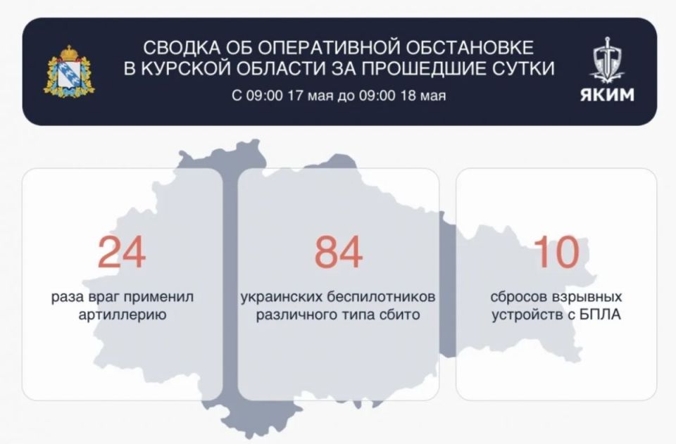 24 раза ВСУ обстреливали курское приграничье из ствольной артиллерии