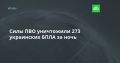 Силы ПВО уничтожили 273 украинских БПЛА за вечер и ночь