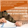 От обязательств по просроченным кредитам, в отношении которых есть судебный акт о взыскании, освободят участников СВО, заключивших контракт о прохождении военной службы с 1 мая 2026 года, и их супругов