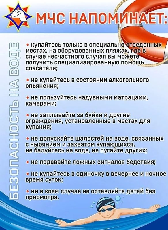 Лето зовёт к воде, но безопасность всегда должна быть на первом месте