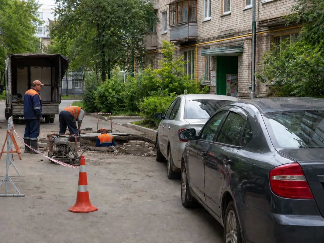 Автолюбителей Курска просят не оставлять машины в зоне ремонтных работ