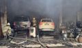 В Курске на Литовском переулке сгорели два автомобиля и автомастерская