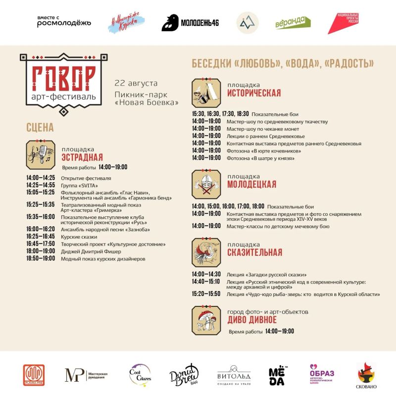 субботу, 22 августа, с 14:00 до 19:00 в Пикник-парке «Новая Боевка» пройдёт пятый арт-фестиваль «Говор»