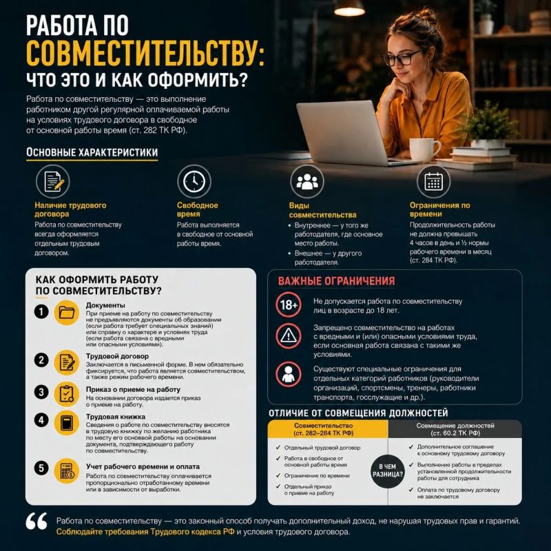 Что такое работа по совместительству и как оформить ?