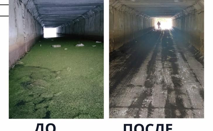 В Курском районе привели в порядок проход под дорогой