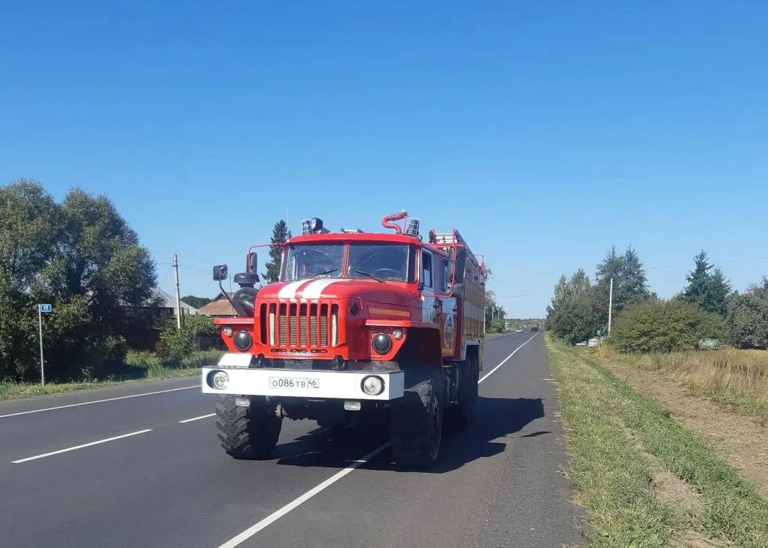 Пожарные на ДТП в с. Громашовка Железногорского района