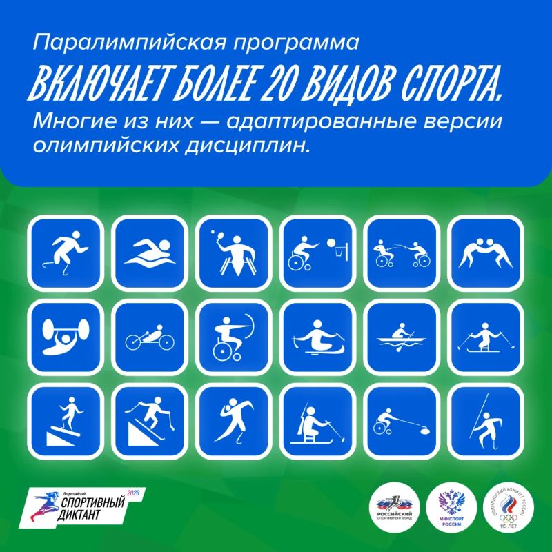 Публикуем заключительную лекцию Спортивного диктанта - 2026! Она посвящена паралимпийским видам спорта