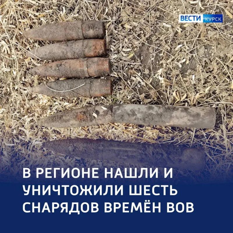 В Курской области нашли шесть снарядов времён ВОВ