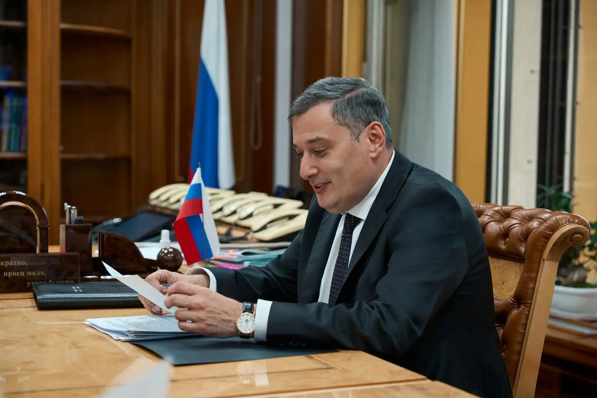 Губернатор Курской области Александр Хинштейн встретился с вице-премьером России Маратом Хуснуллиным
