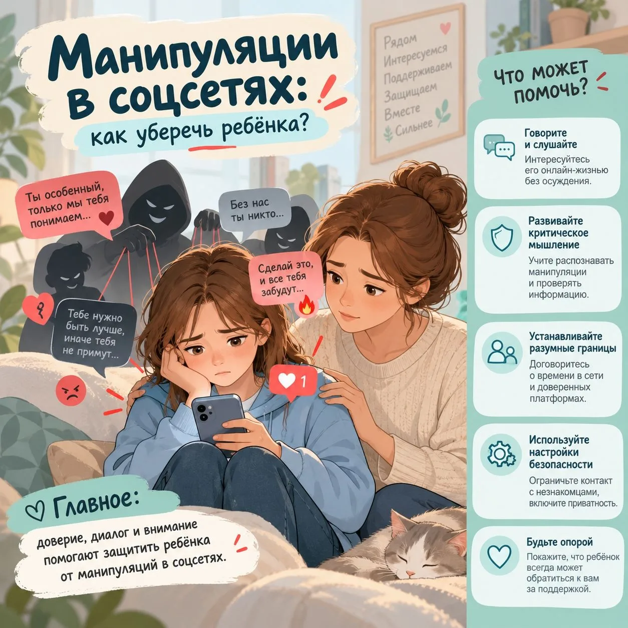 Манипуляции в соцсетях: как уберечь ребенка?