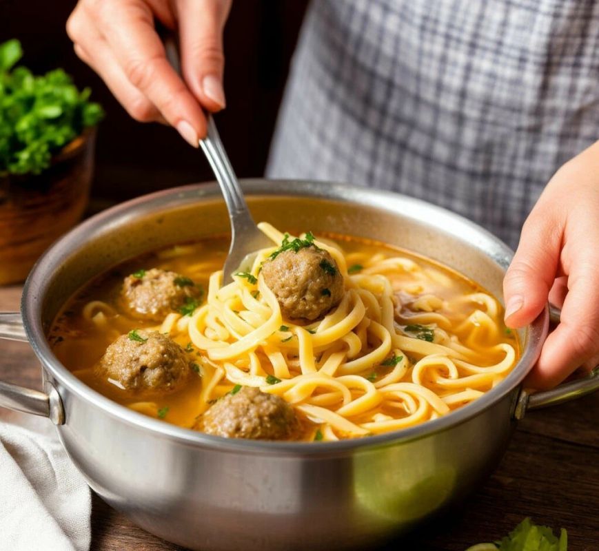 Суп с домашней лапшой и фрикадельками: как подарить тепло своей семье